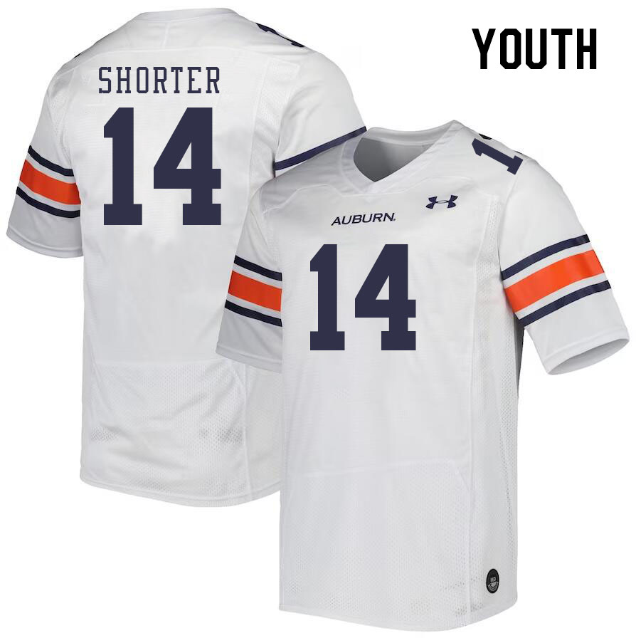 Youth #14 Jyaire Shorter Auburn Tigers College Football Jerseys Stitched Sale-White - Click Image to Close